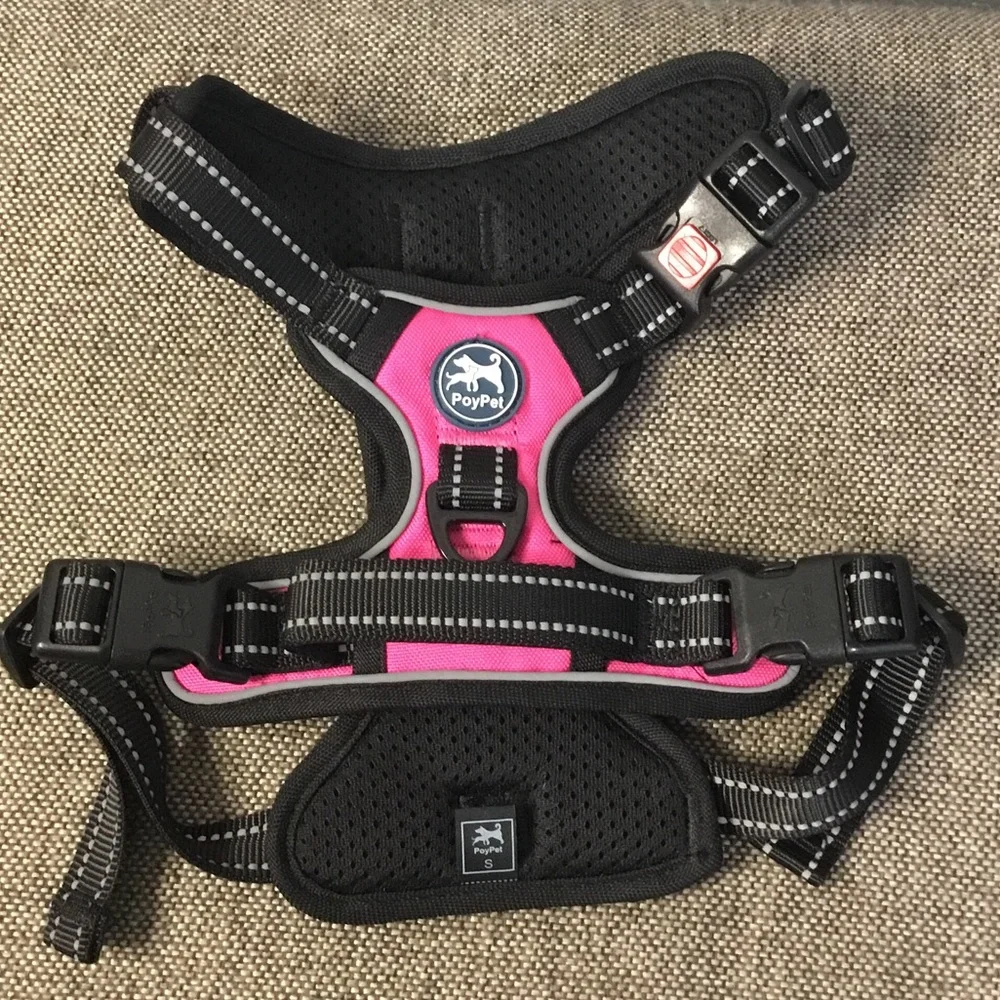 Pink & Black Reflective Dog Harness